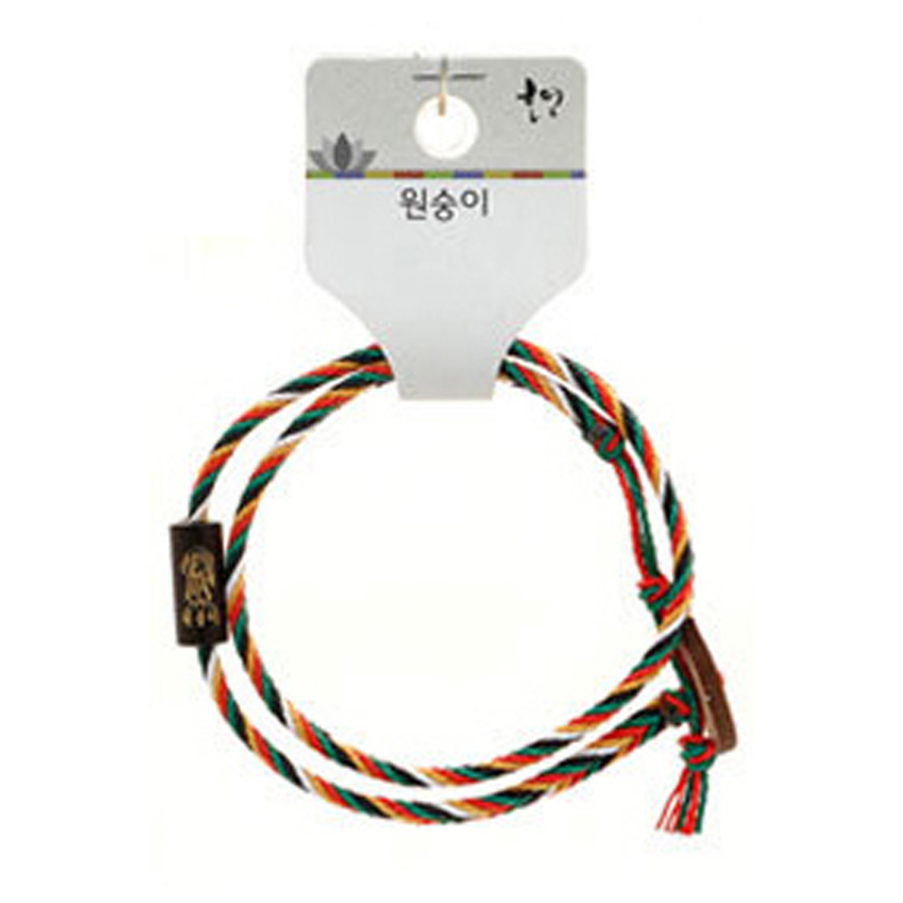 호연 불교 기원 팔찌 오방색 수제 2단 행운 띠 합장주 염주 (원숭이)