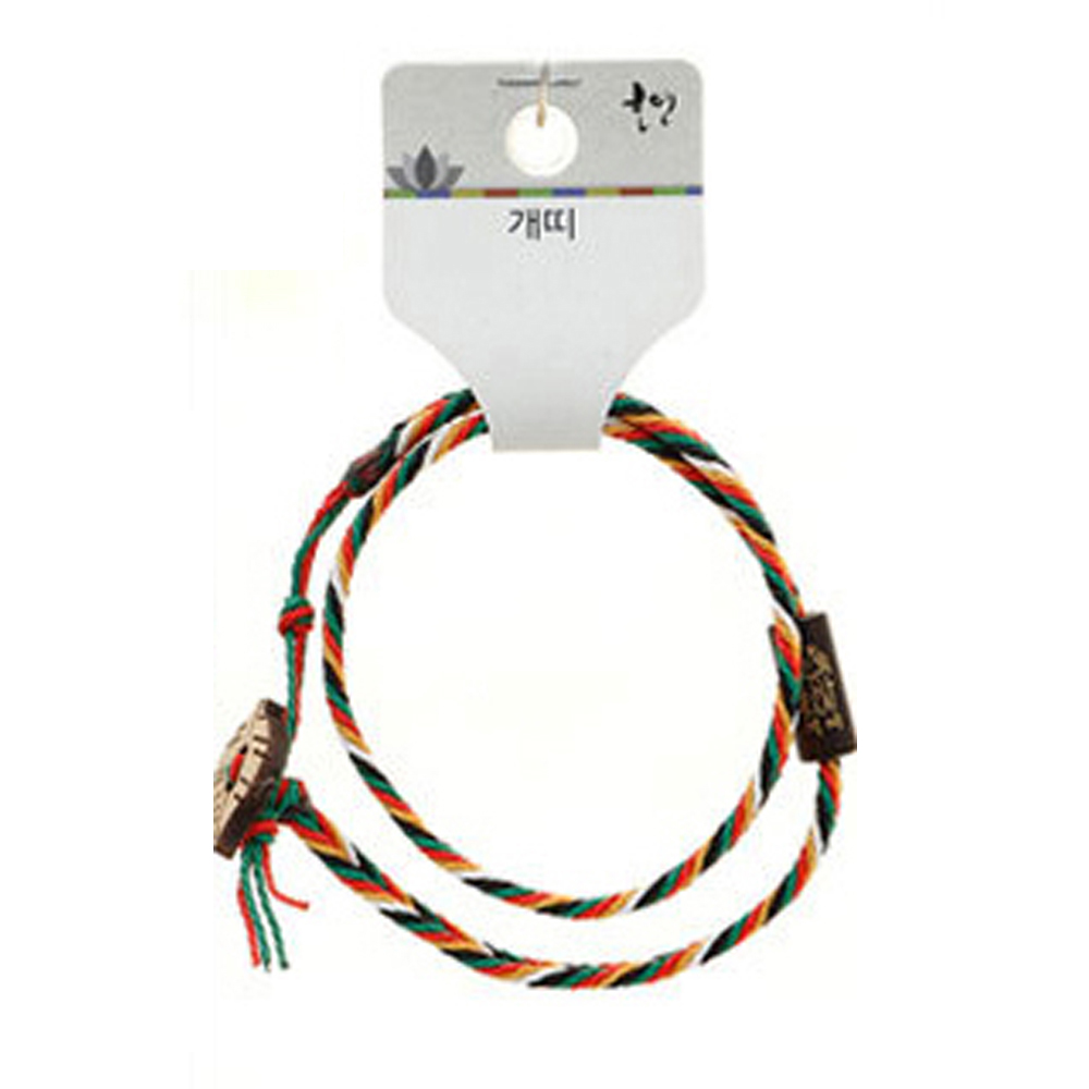 호연 불교 기원 팔찌 오방색 수제 2단 행운 띠 합장주 염주 (개)