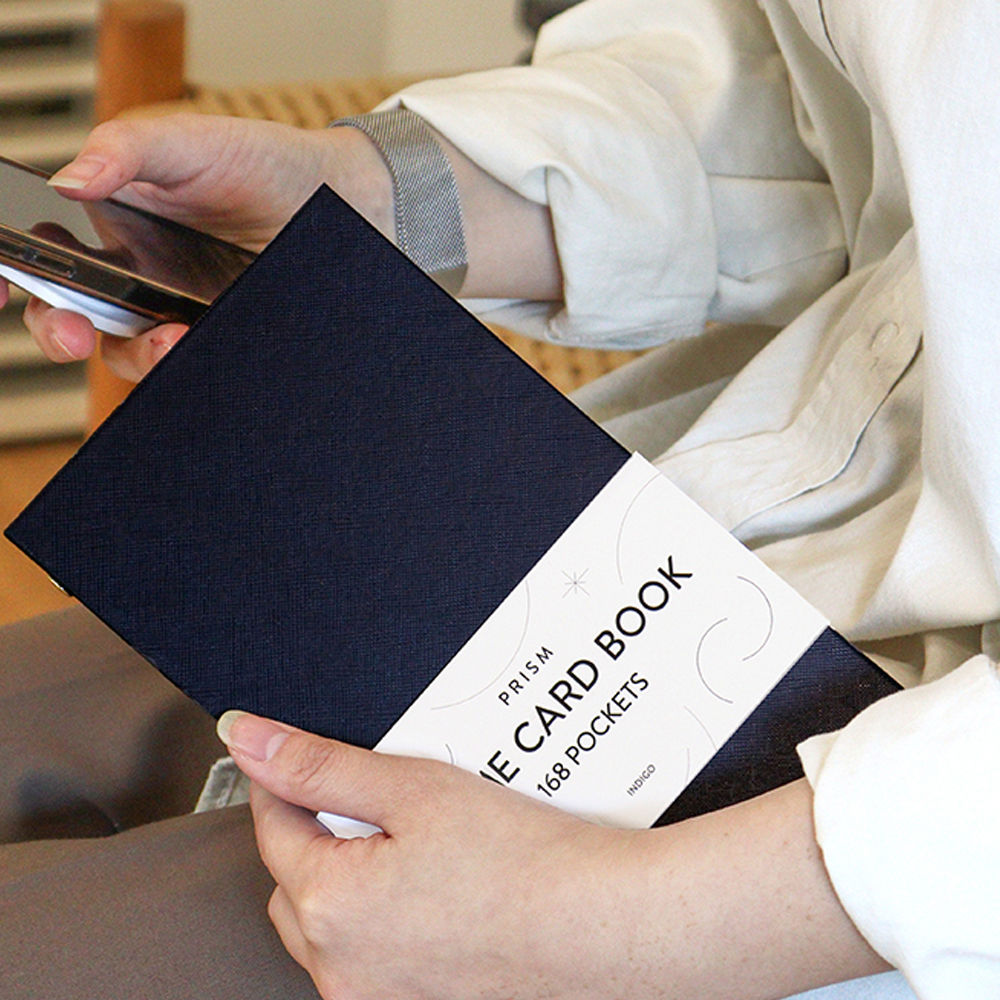 인디고 명함집 프리즘 168 명함꽂이 명함보관함 명함첩 (딥네이비)