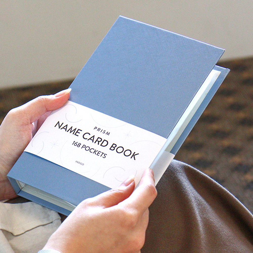 인디고 명함집 프리즘 168 명함꽂이 명함보관함 명함첩 (밀키블루)