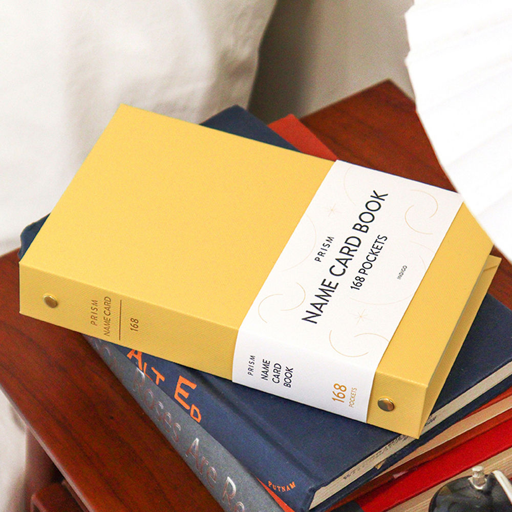 인디고 명함집 프리즘 168 명함꽂이 명함보관함 명함첩 (밀키옐로우)