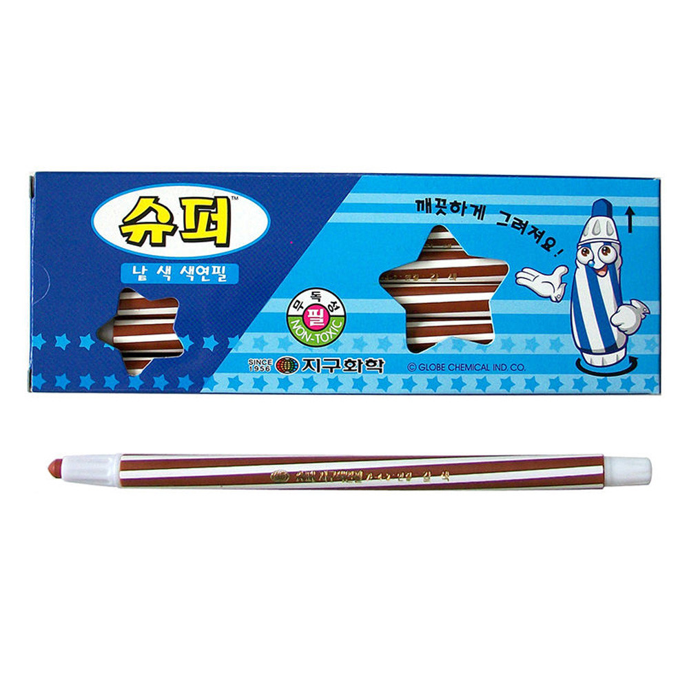 지구화학 슈퍼 낱색 색연필 (12자루) 1다스 (갈색)