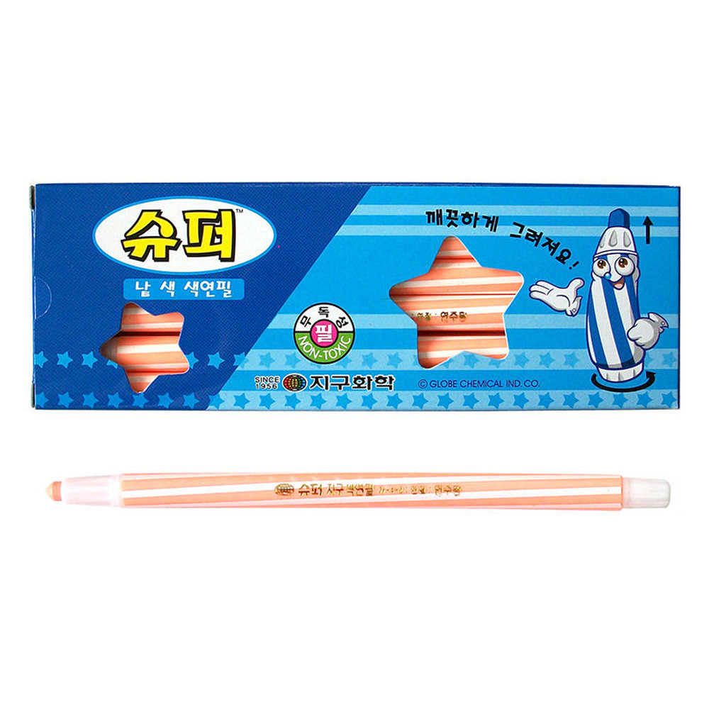 지구화학 슈퍼 낱색 색연필 (12자루) 1다스 (연주황)