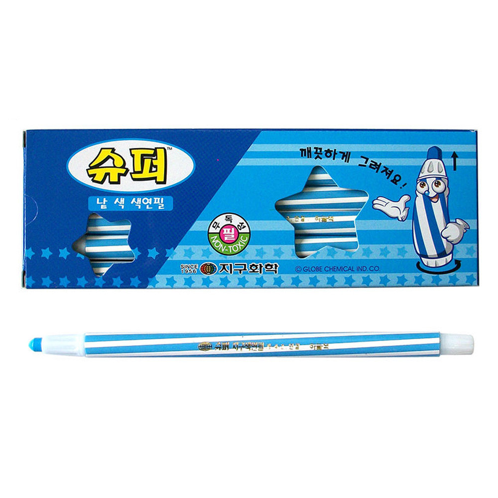 지구화학 슈퍼 낱색 색연필 (12자루) 1다스 (하늘)