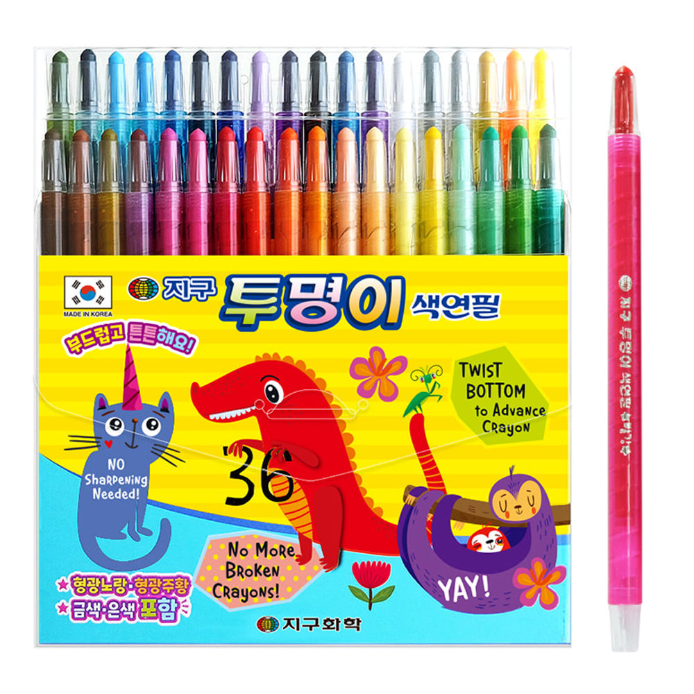 지구화학 투명이 색연필 36색 (샤프식) (신학기 준비물)