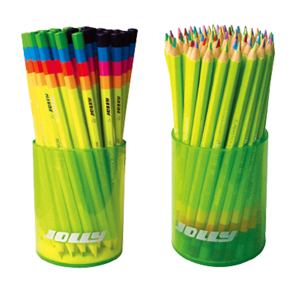 지구화학 졸리 목 색연필 레인보우 4색 (60자루) 1통 (랜덤1개)