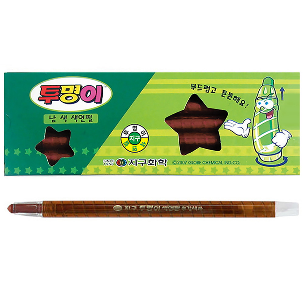 지구화학 투명이 낱색 색연필 (12자루) 1다스 (갈색)