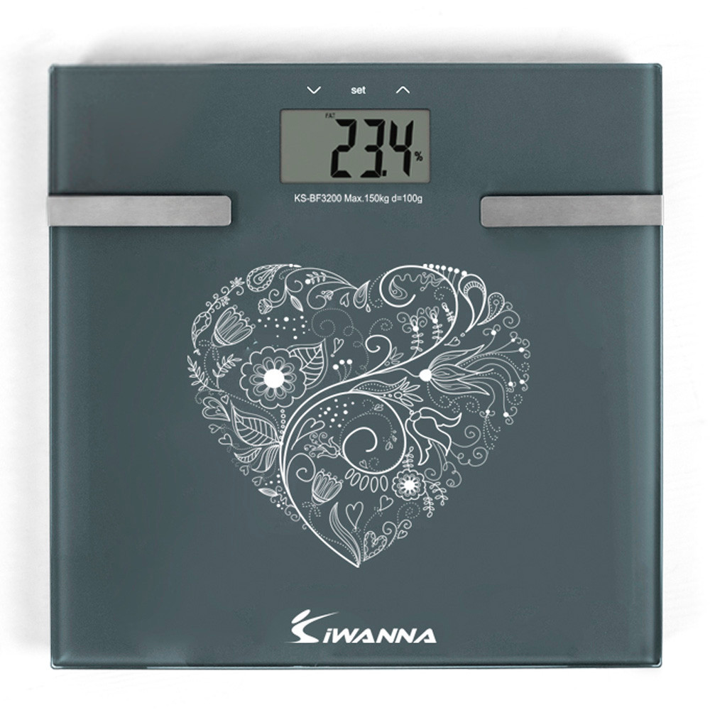 아이워너 체중계 체지방체중계 KS-BF3200 (그레이) 체지방체중계 스마트체중계 가정용체중계
