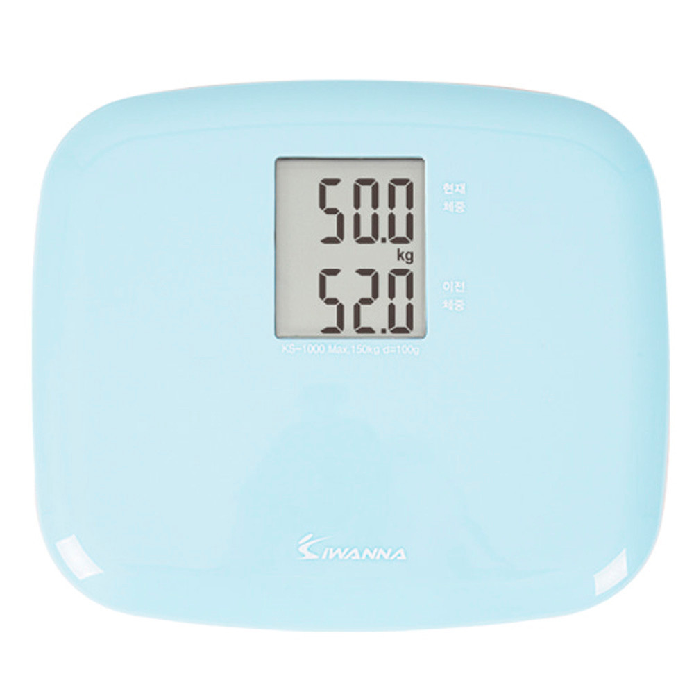 아이워너 체중계 미니체중계 전자체중계 KS-1000 (파스텔블루) 디지털체중계 정확한체중계