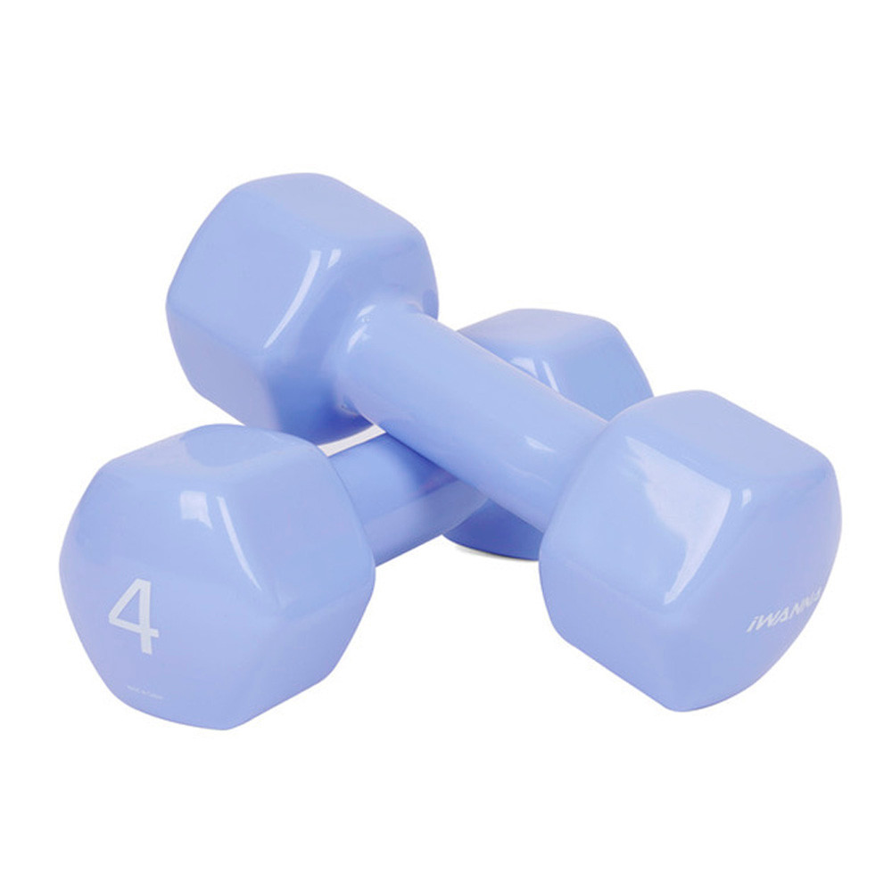 아이워너 덤벨 PVC 뷰티 육각덤벨 4kg x 2개 세트 (스위트라벤더) 헬스용품 홈트 홈트레이닝