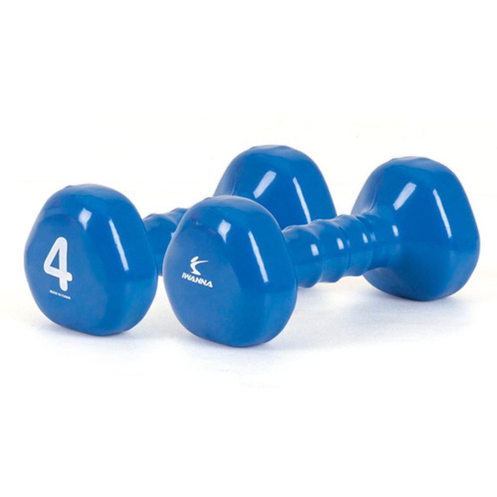 아이워너 아령 PVC 삼각아령 4kg (단품1개) (애쉬블루) 헬스용품 홈트 홈트레이닝