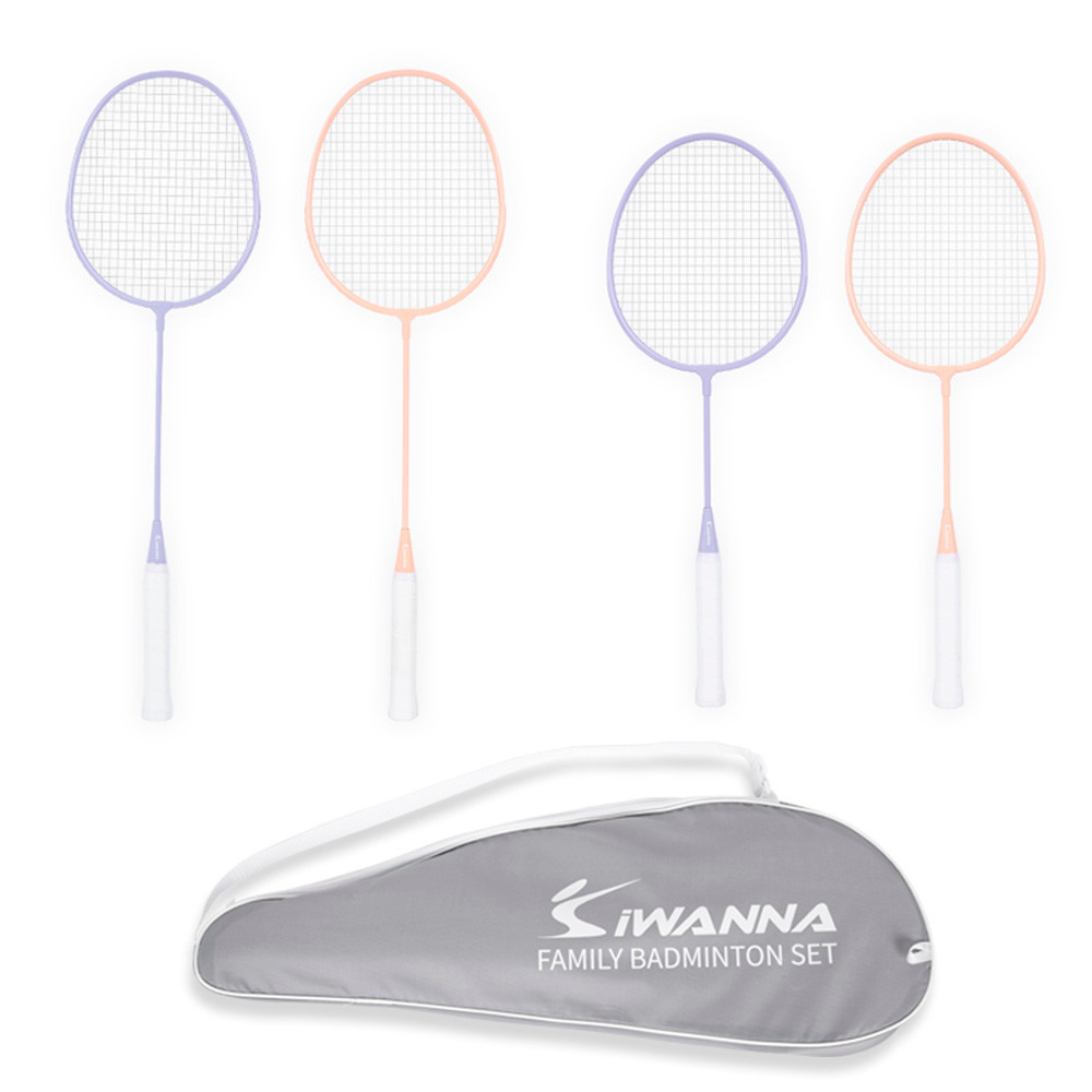 아이워너 배드민턴라켓 패밀리 세트 (일반라켓 2개 미니라켓 2개 보관가방) 배드민턴