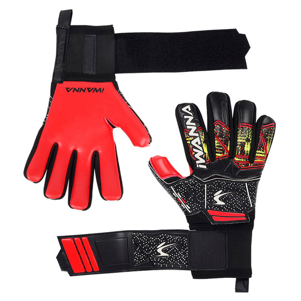 아이워너 축구장갑 손가락 꺾임 방지 골키퍼 장갑 (블랙) (M) (8호) 골키퍼장갑 축구 스포츠