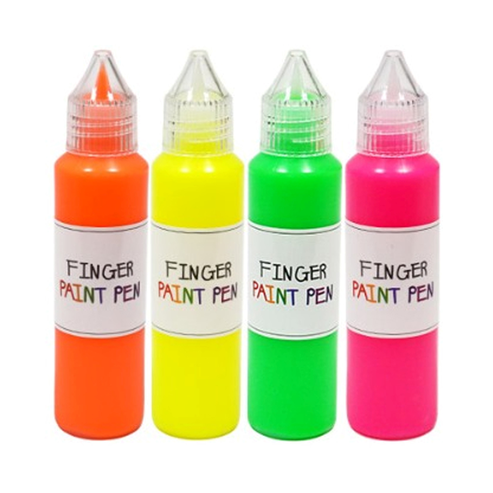 키즈맘아트 핑거 페인트펜 형광 아네모네 세트 (50ml x 4색)