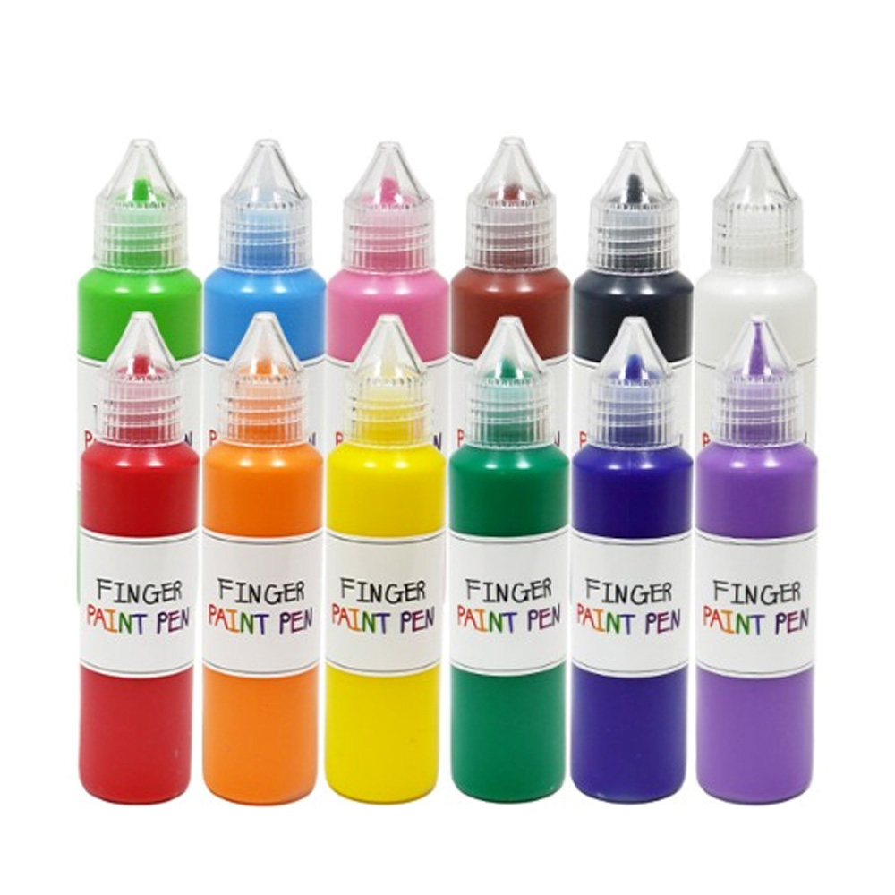 키즈맘아트 핑거 페인트펜 12색 세트