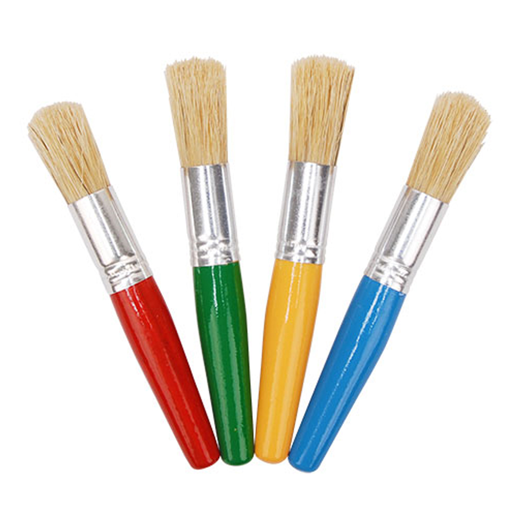 키즈맘아트 미술놀이 디오메 유아용 짧은붓 세트 (4개입)