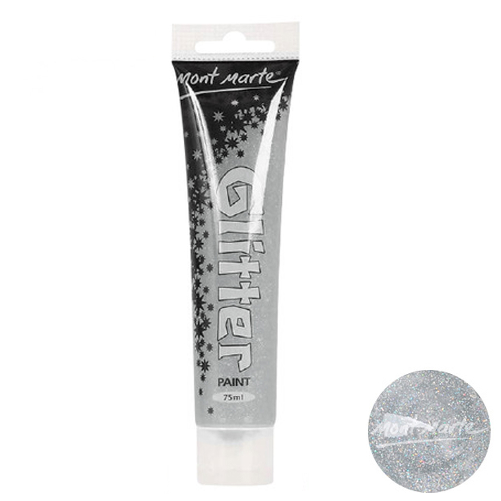 키즈맘아트 미술놀이 몽마르뜨 반짝이 물감 75ml (은색)