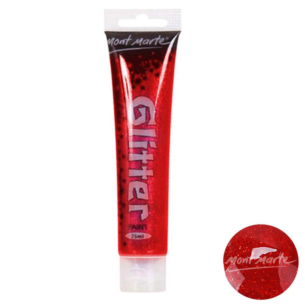 키즈맘아트 미술놀이 몽마르뜨 반짝이 물감 75ml (빨간색)