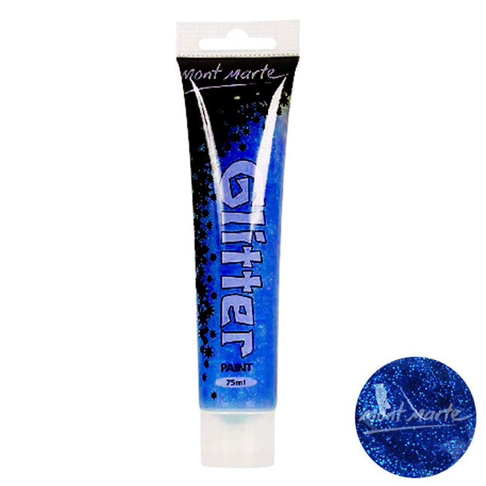 키즈맘아트 미술놀이 몽마르뜨 반짝이 물감 75ml (파란색)