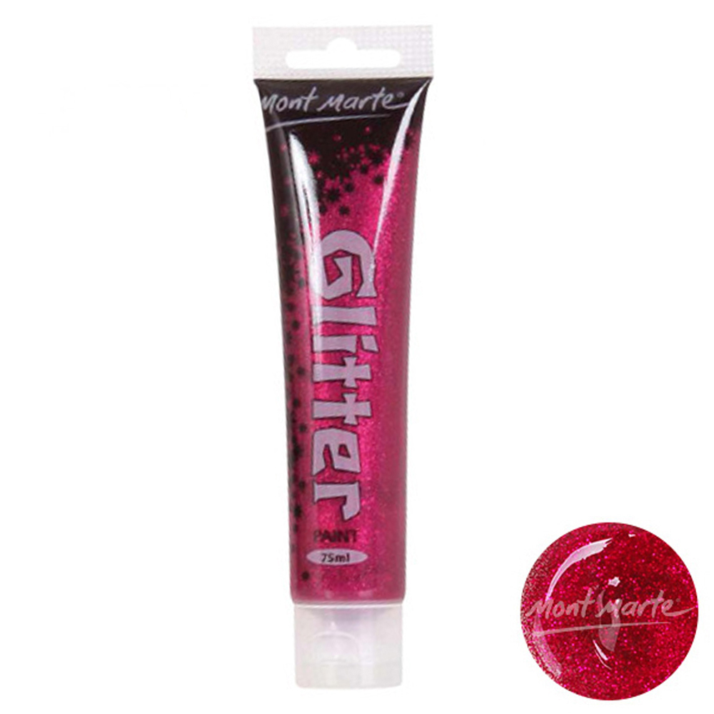 키즈맘아트 미술놀이 몽마르뜨 반짝이 물감 75ml (분홍색)