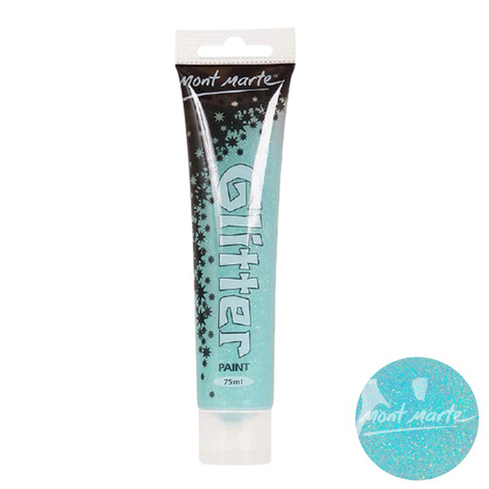 키즈맘아트 미술놀이 몽마르뜨 반짝이 물감 75ml (블루 크리스탈색)