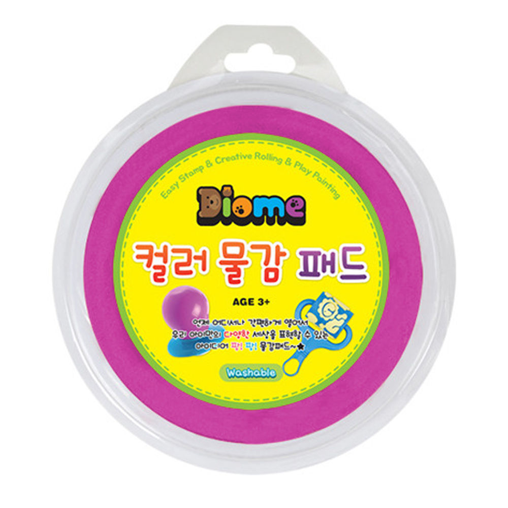 키즈맘아트 미술놀이 디오메 컬러 물감 패드 (분홍)