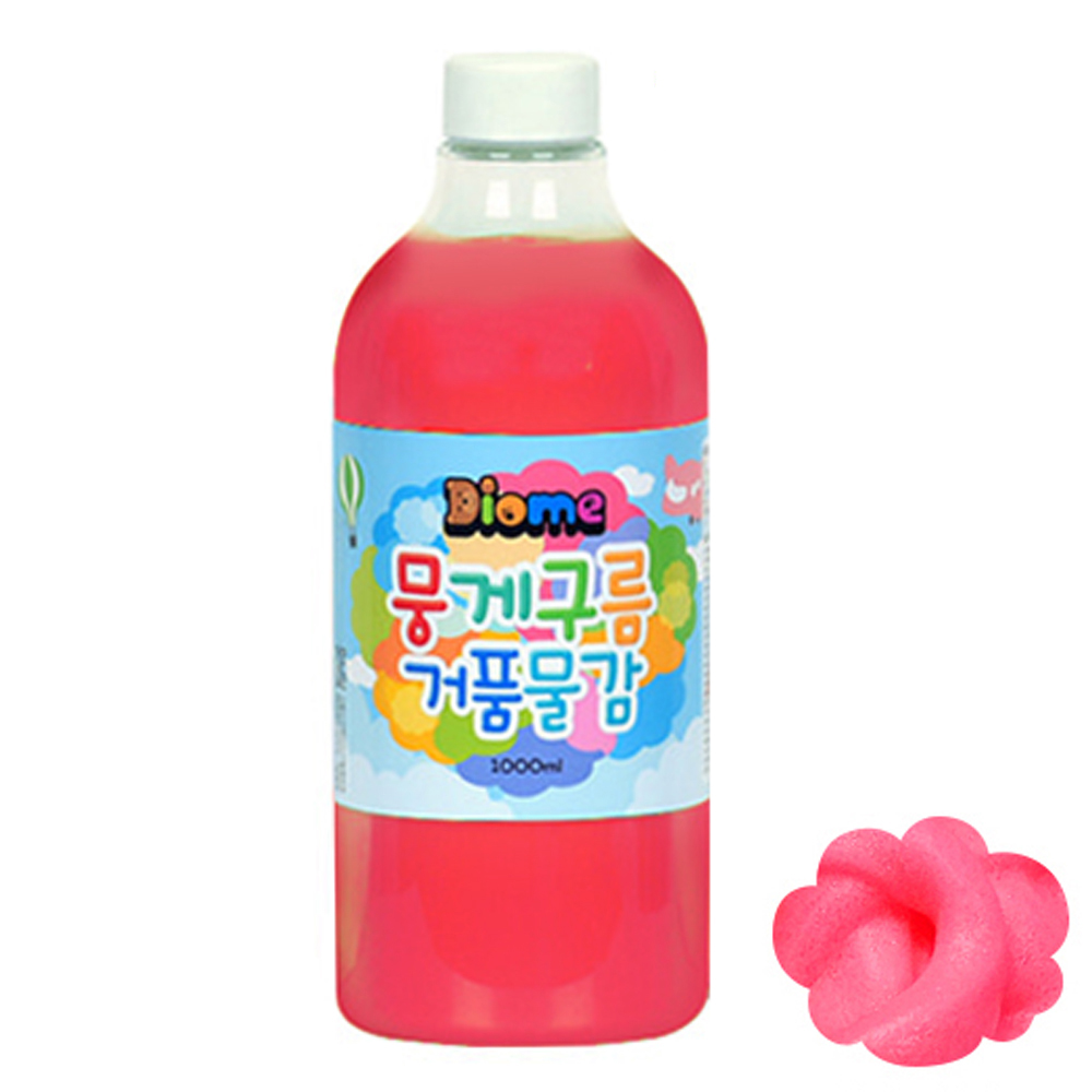 키즈맘아트 미술놀이 뭉게구름 거품물감 리필 1000ml 낱색 (형광빨강)