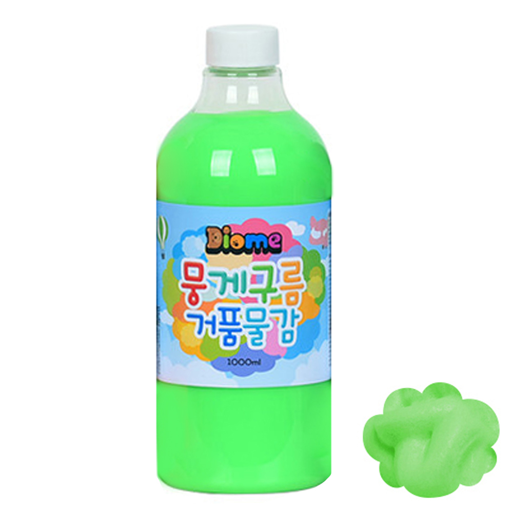 키즈맘아트 미술놀이 뭉게구름 거품물감 리필 1000ml 낱색 (형광초록)