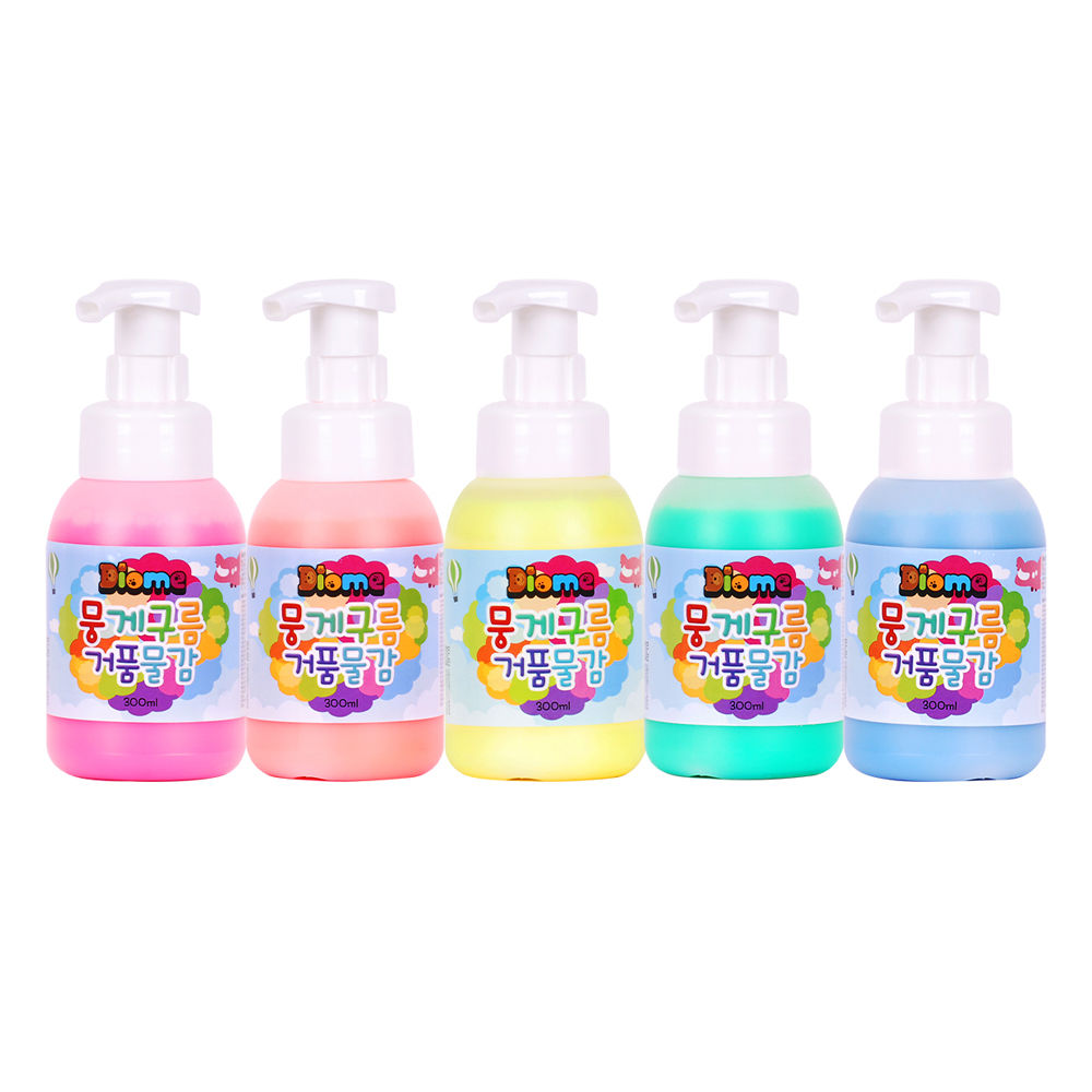 키즈맘아트 미술놀이 뭉게구름 거품물감 300ml x 5색 세트