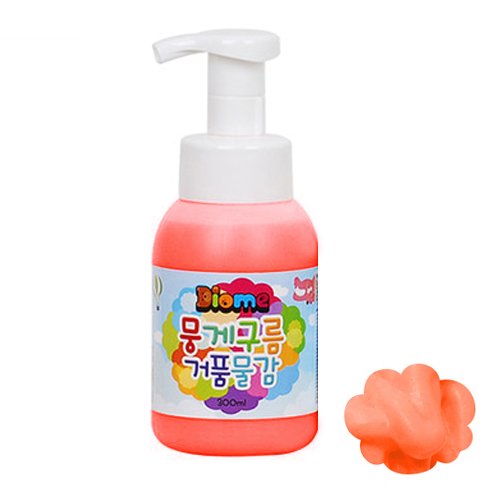 키즈맘아트 미술놀이 뭉게구름 거품물감 300ml 낱색 (형광주황)