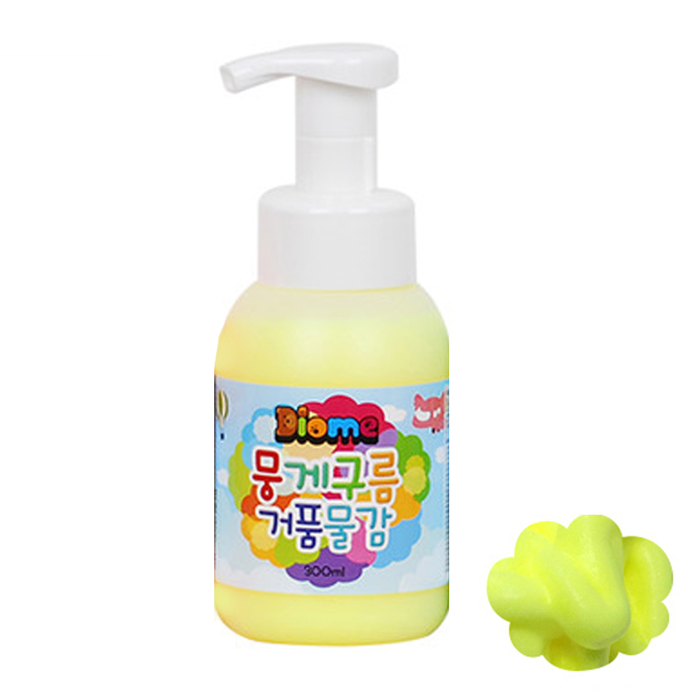 키즈맘아트 미술놀이 뭉게구름 거품물감 300ml 낱색 (형광노랑)