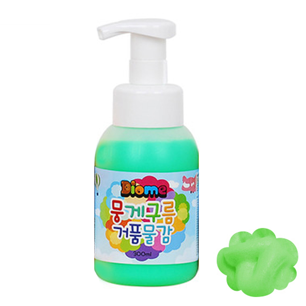 키즈맘아트 미술놀이 뭉게구름 거품물감 300ml 낱색 (형광초록)