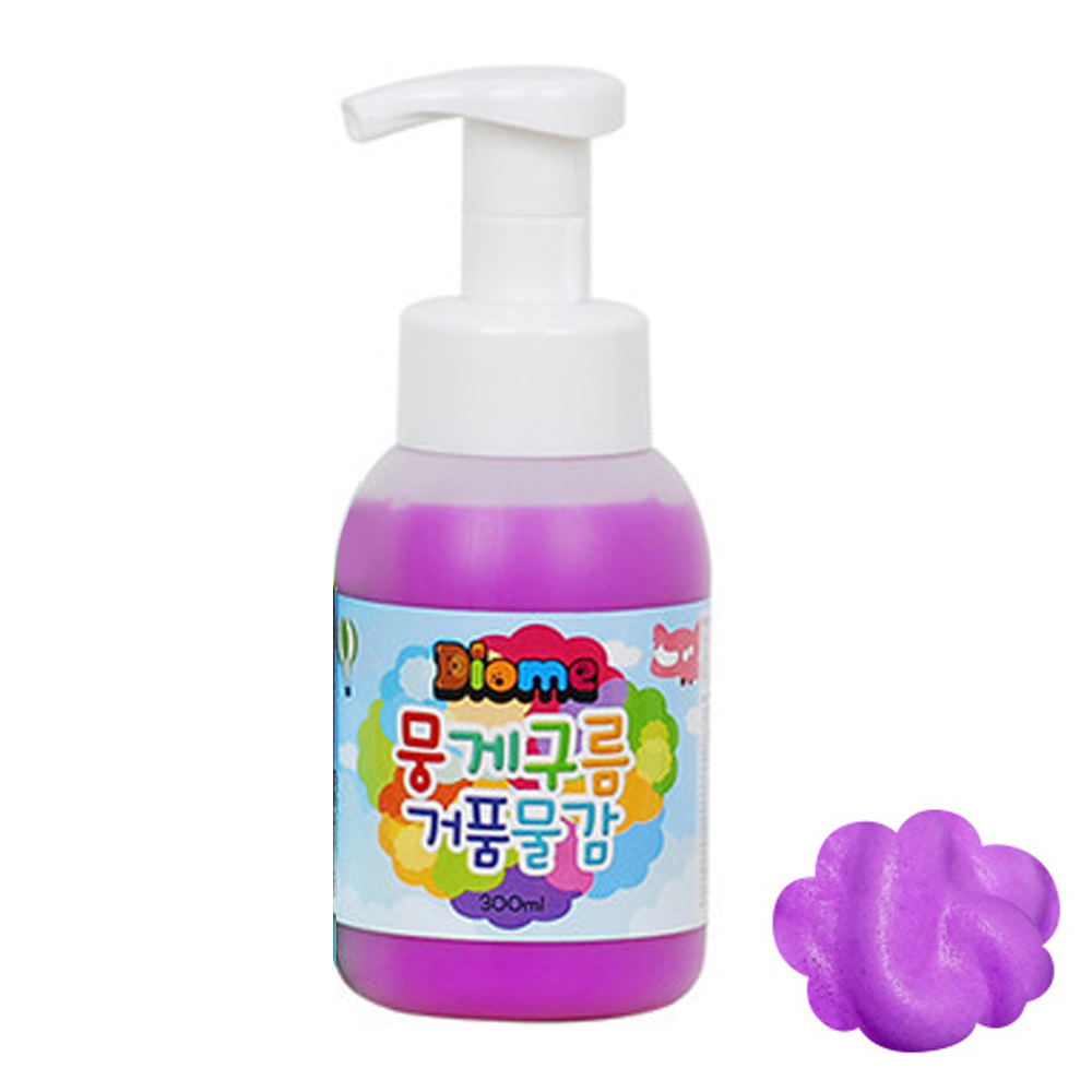 키즈맘아트 미술놀이 뭉게구름 거품물감 300ml 낱색 (형광보라)