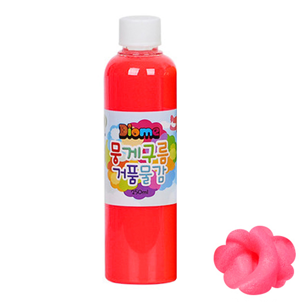 키즈맘아트 미술놀이 뭉게구름 거품물감 리필 250ml 낱색 (형광빨강)