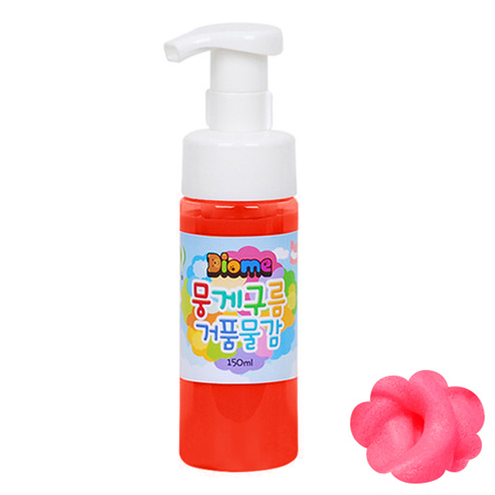 키즈맘아트 미술놀이 뭉게구름 거품물감 150ml 낱색 (형광빨강)