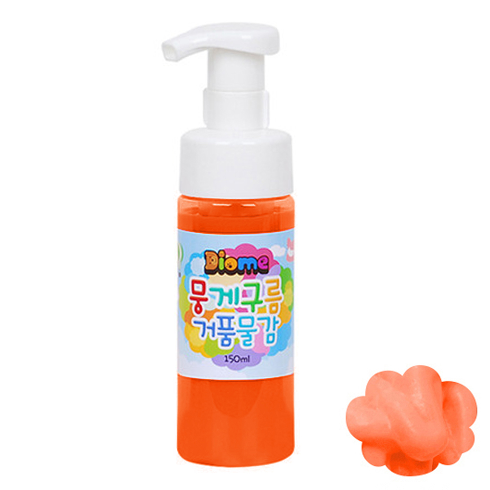 키즈맘아트 미술놀이 뭉게구름 거품물감 150ml 낱색 (형광주황)