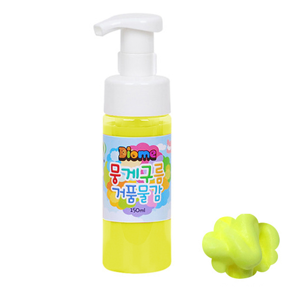 키즈맘아트 미술놀이 뭉게구름 거품물감 150ml 낱색 (형광노랑)