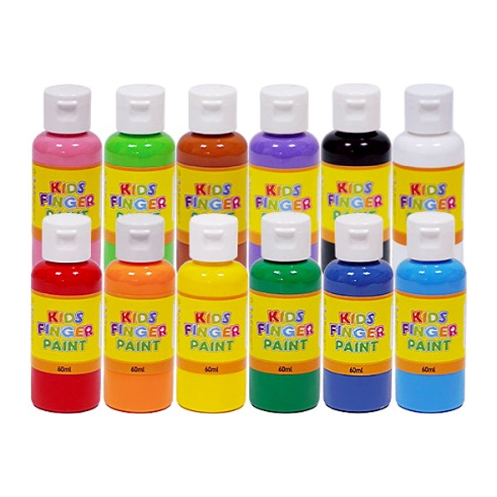 키즈맘아트 미술놀이 핑거페인트 60ml x 12색 세트
