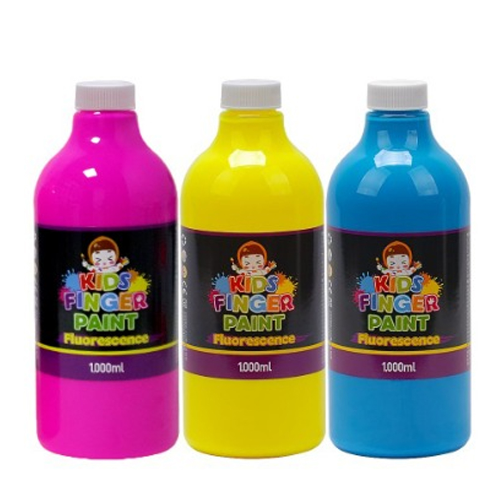 키즈맘아트 미술놀이 핑거페인트 형광색 1000ml x 3색 세트