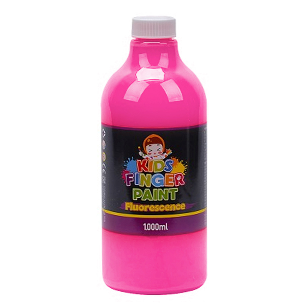 키즈맘아트 미술놀이 핑거페인트 형광색 1000ml 낱색 (형광분홍)