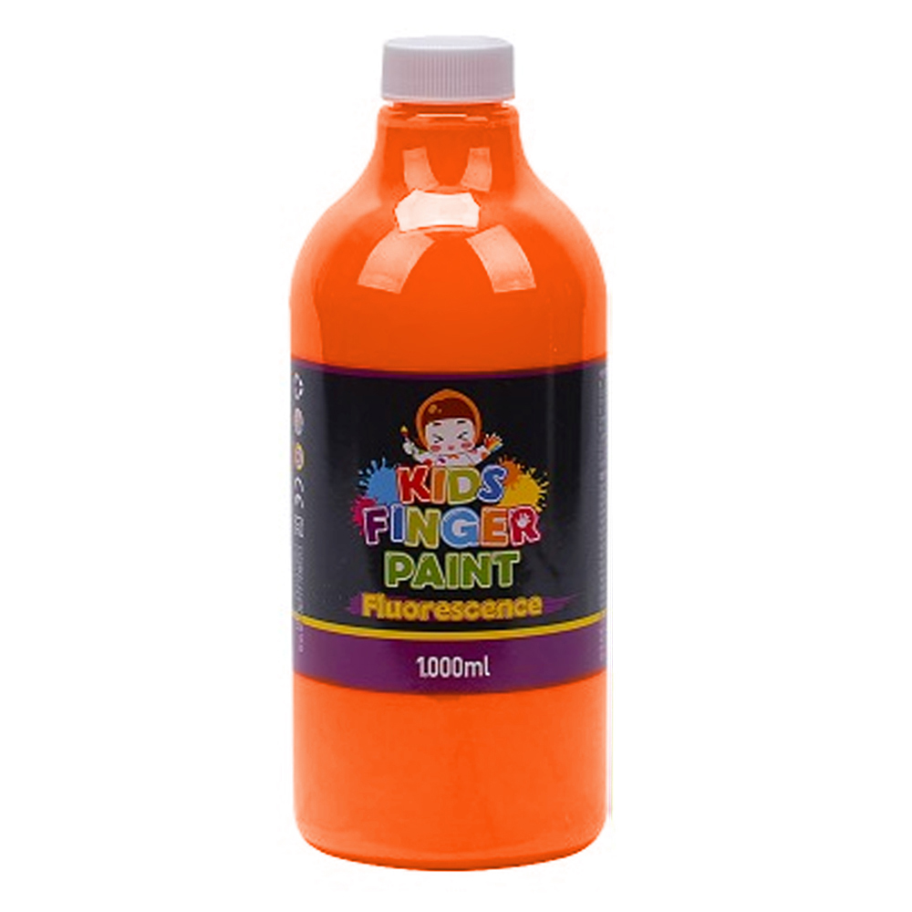 키즈맘아트 미술놀이 핑거페인트 형광색 1000ml 낱색 (형광주황)
