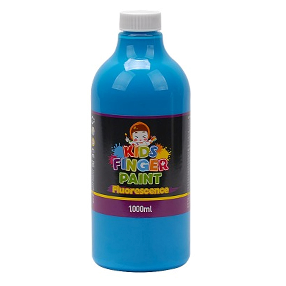 키즈맘아트 미술놀이 핑거페인트 형광색 1000ml 낱색 (형광파랑)
