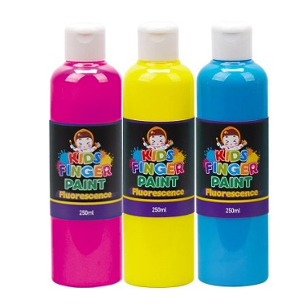 키즈맘아트 미술놀이 핑거페인트 형광색 250ml x 3색 세트