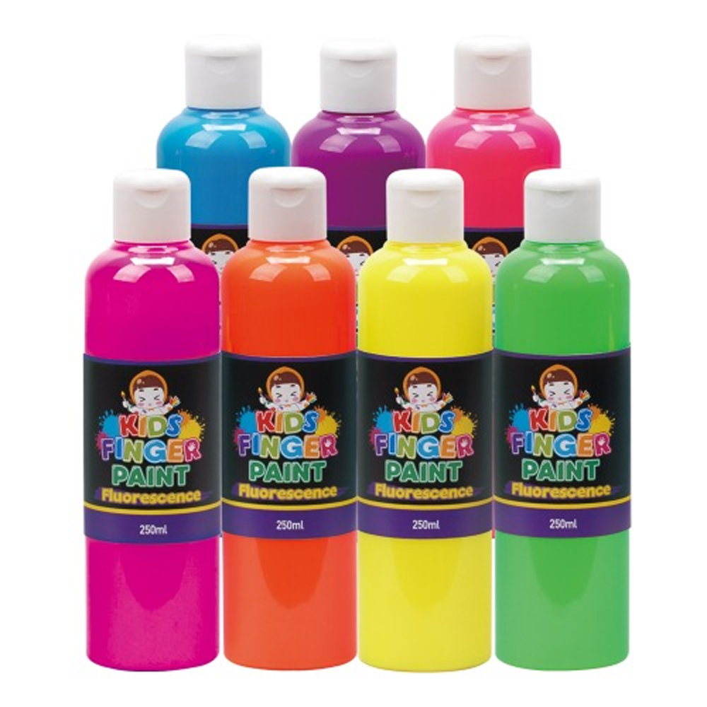 키즈맘아트 미술놀이 핑거페인트 형광색 250ml x 7색 세트