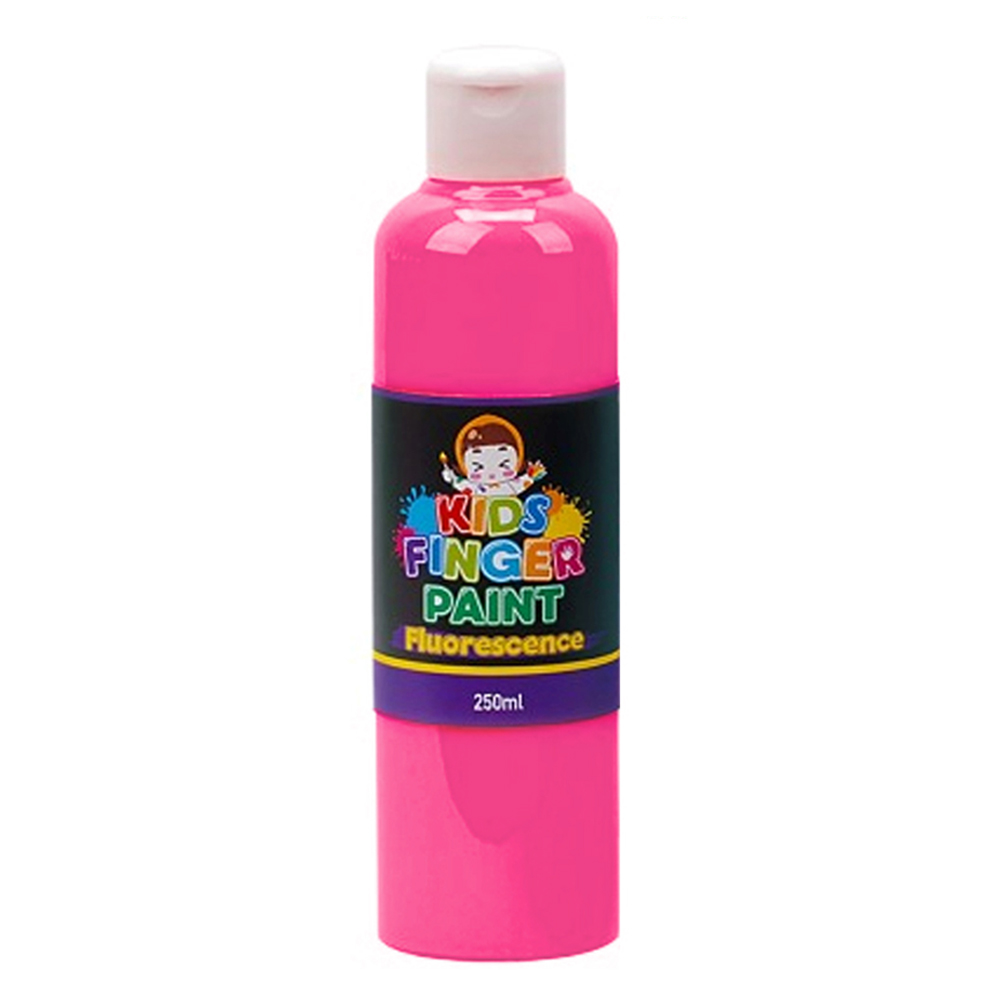 키즈맘아트 미술놀이 핑거페인트 형광색 250ml 낱색 (형광분홍)