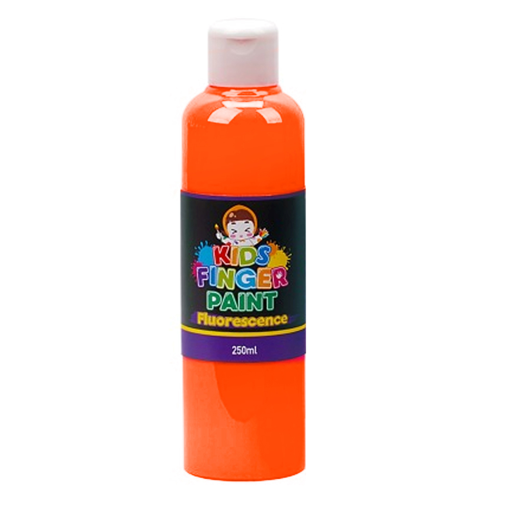 키즈맘아트 미술놀이 핑거페인트 형광색 250ml 낱색 (형광주황)