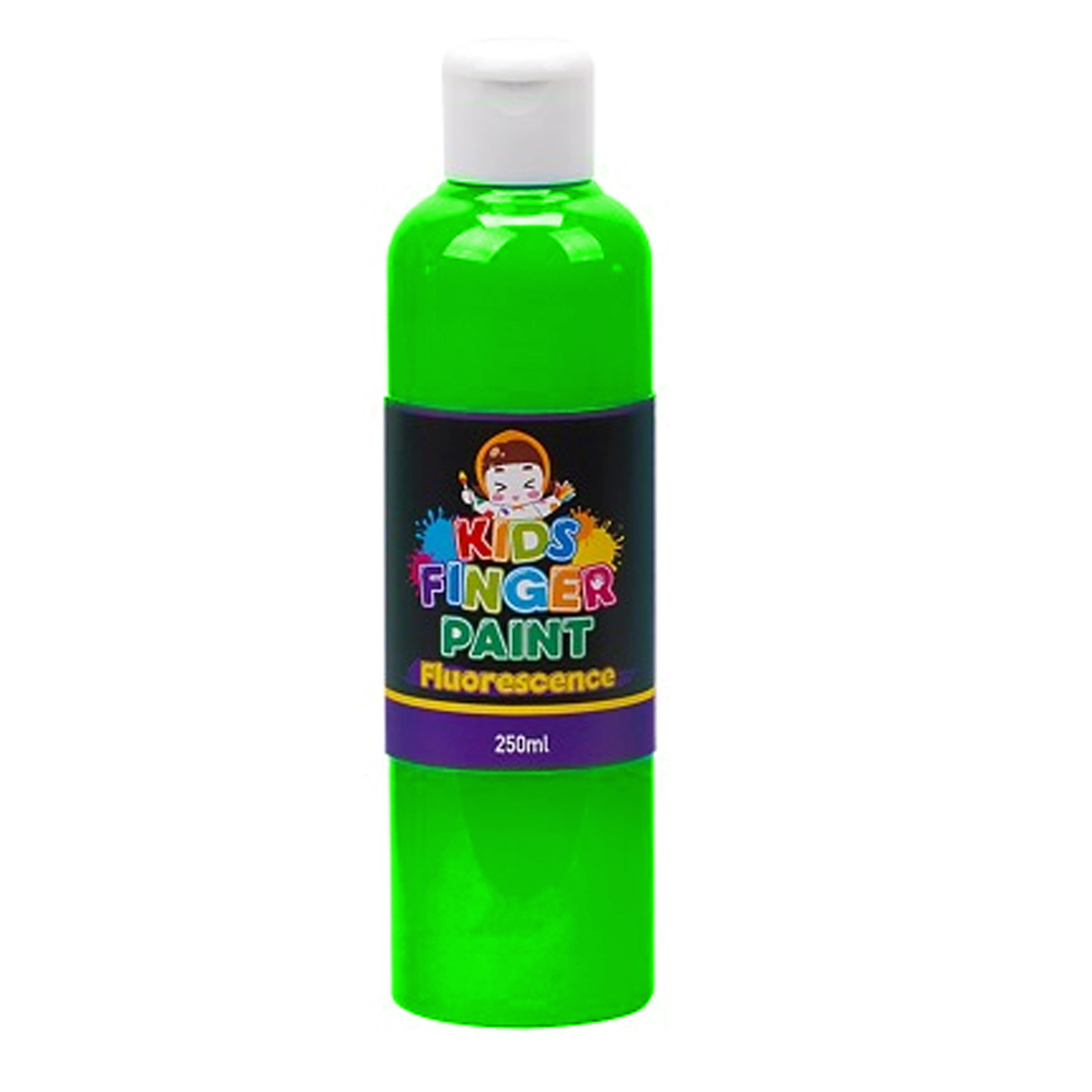 키즈맘아트 미술놀이 핑거페인트 형광색 250ml 낱색 (형광초록)