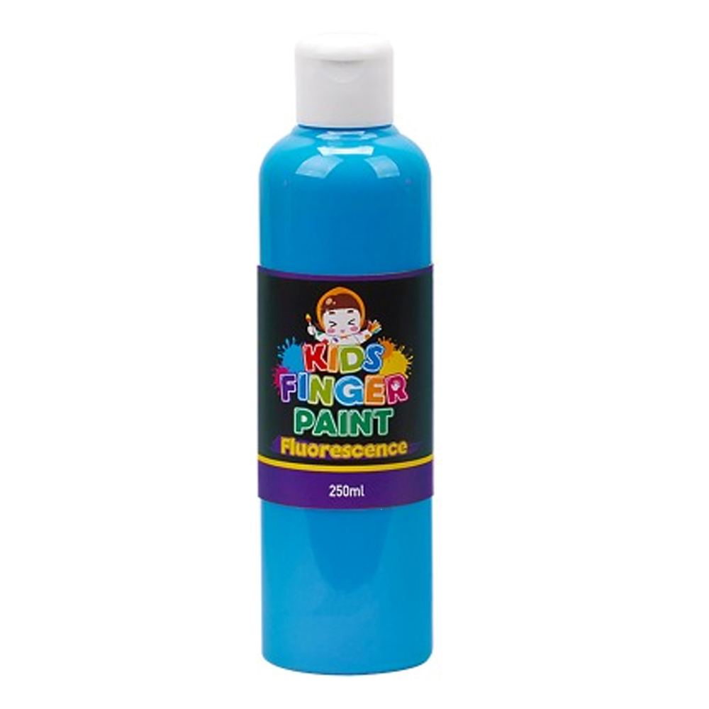 키즈맘아트 미술놀이 핑거페인트 형광색 250ml 낱색 (형광파랑)