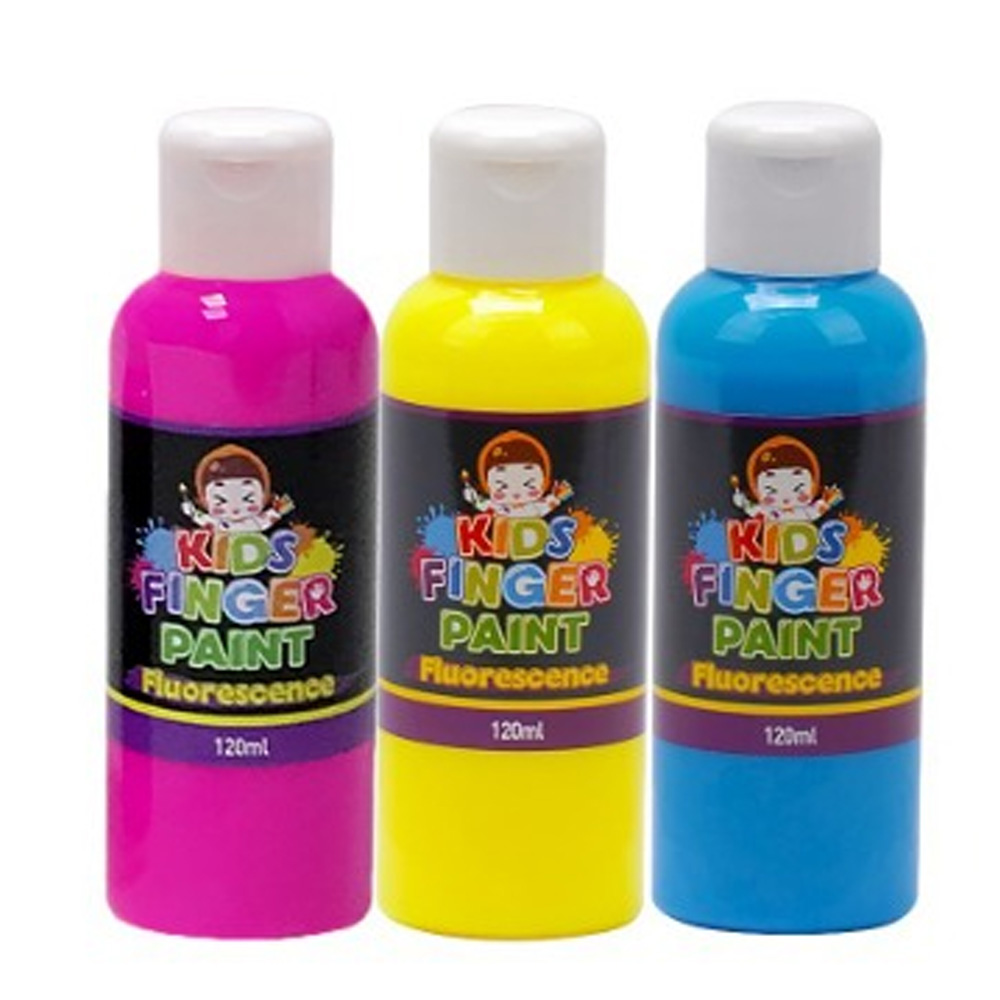 키즈맘아트 미술놀이 핑거페인트 형광색 120ml x 3색 세트