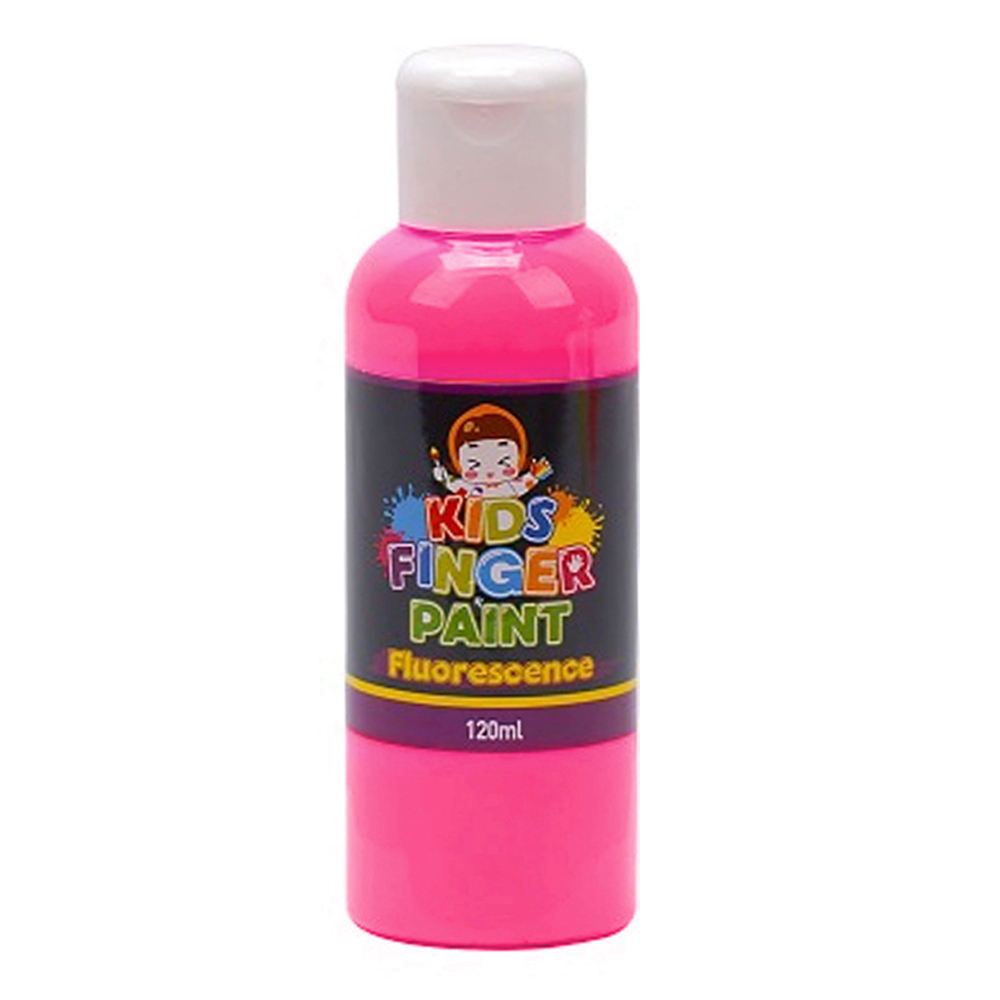 키즈맘아트 미술놀이 핑거페인트 형광색 120ml 낱색 (형광분홍)